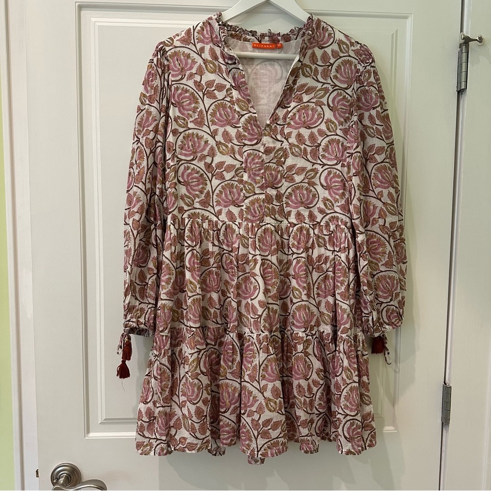 Oliphant Ruffled Dress Purple and Gold